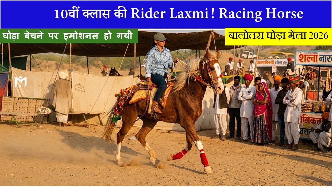 10वीं क्लास की लड़की लक्ष्मी और सिंधी Racing Horse Riding  | Balotra Horse Fair 2026 Tilwada Mela