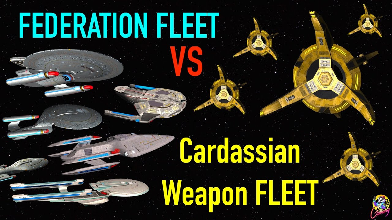 21 Federation Starships VS 10 Cardassian Weapon Platforms - Star Trek Starship Battles