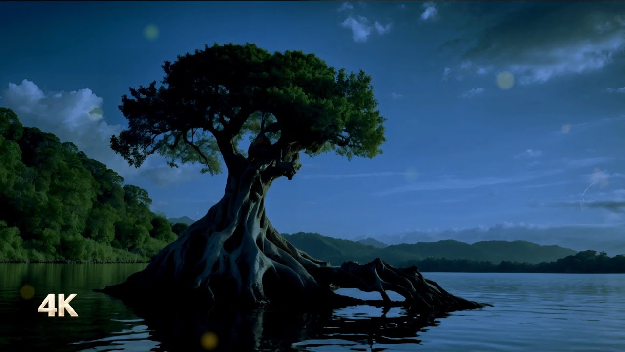 L&rsquo;arbre et le piano dans la douceur de la nuit