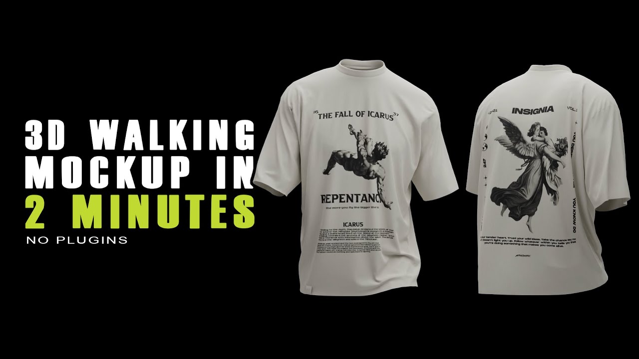 3D Walking T Shirt Mockup (Beginner friendly )