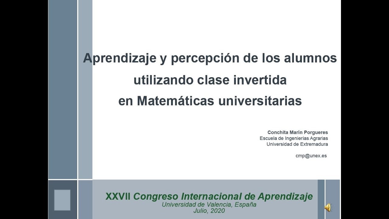Clase Invertida en Matem&aacute;ticas Universitarias. Conchita Mar&iacute;n Porgueres