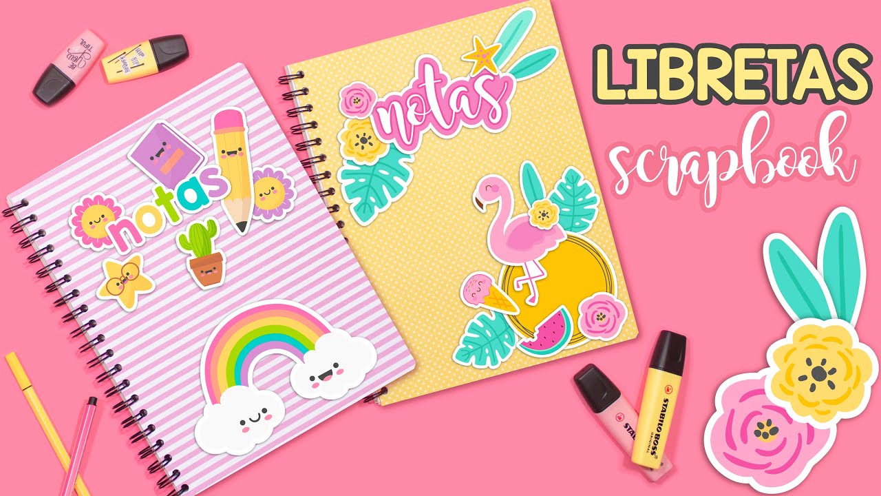 DIY: Libretas SUMMER y KAWAII tipo scrapbook INCLUYE STICKERS - REGRESO A CLASES