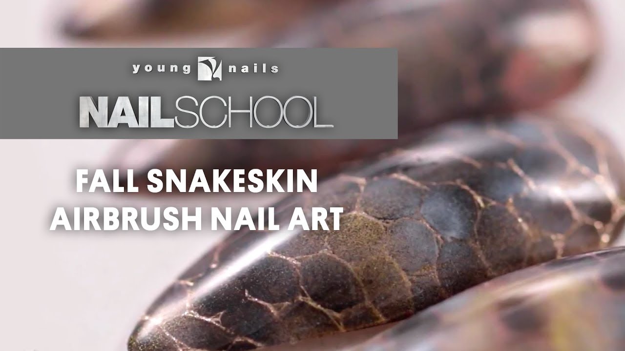 FALL SNAKESKIN AIRBRUSH NAIL ART