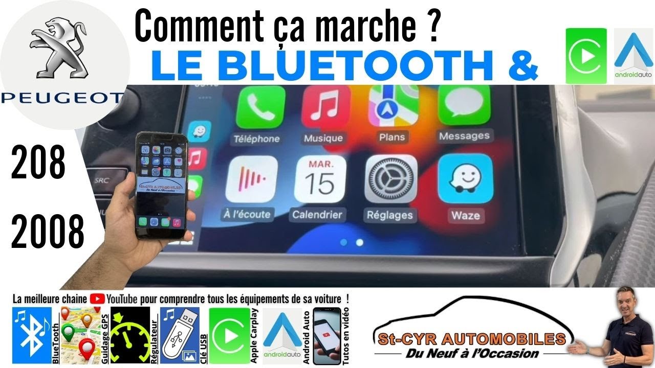 Peugeot 208,2008, Associer & supprimer téléphone, Carplay & Android auto…Guide complet Bluetooth