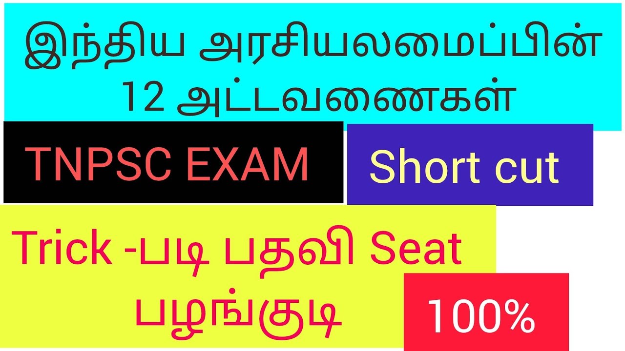 இந்திய அரசியலமைப்பின் 12 அட்டவணைகள் எளிய விளக்கம் Shorttricks
