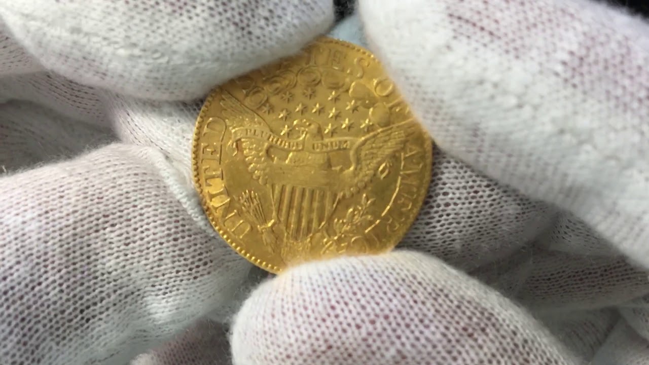 Upclose look at 1806 $5 gold - capped bust coin. Counterfeit detection - ANA