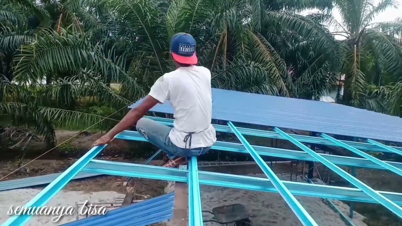 cara buat garaj kereta dari besi dan kayu//how to make a car garage from iron and wood