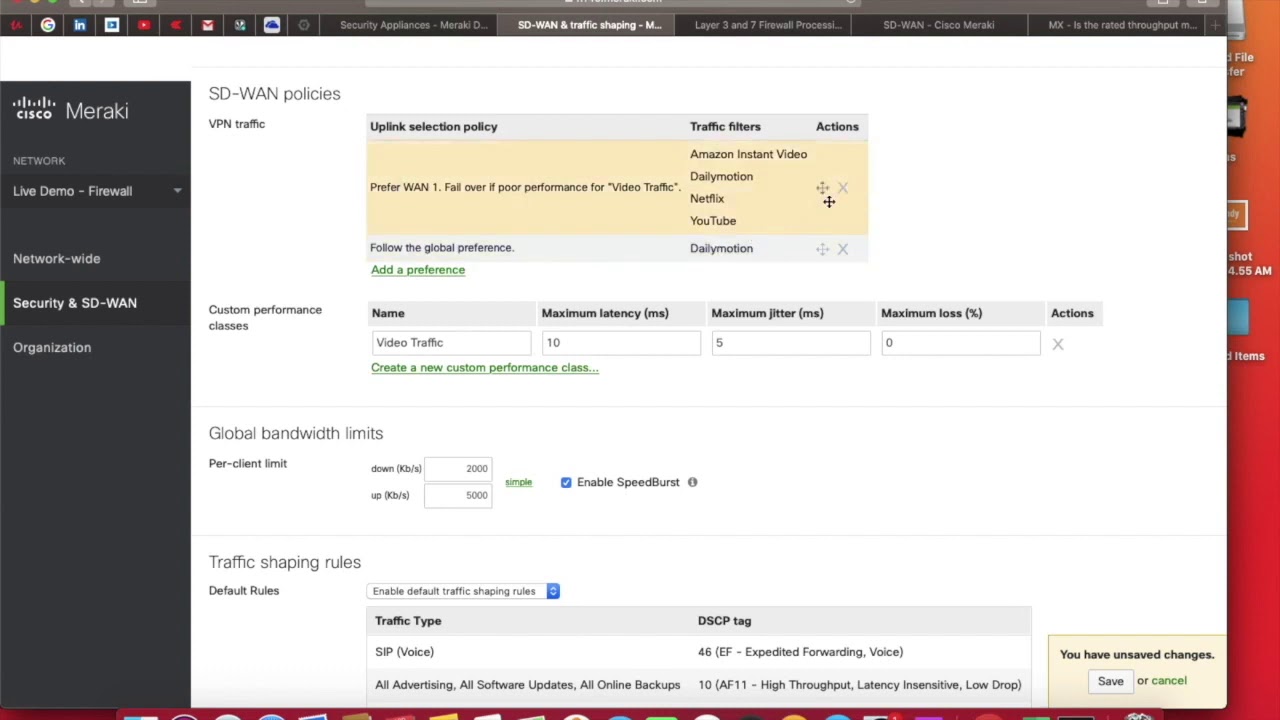 Cisco Meraki SD-WAN Configuration | SD-WAN Hands-On | SD-WAN Traffic Shaping | Meraki MX Firewall