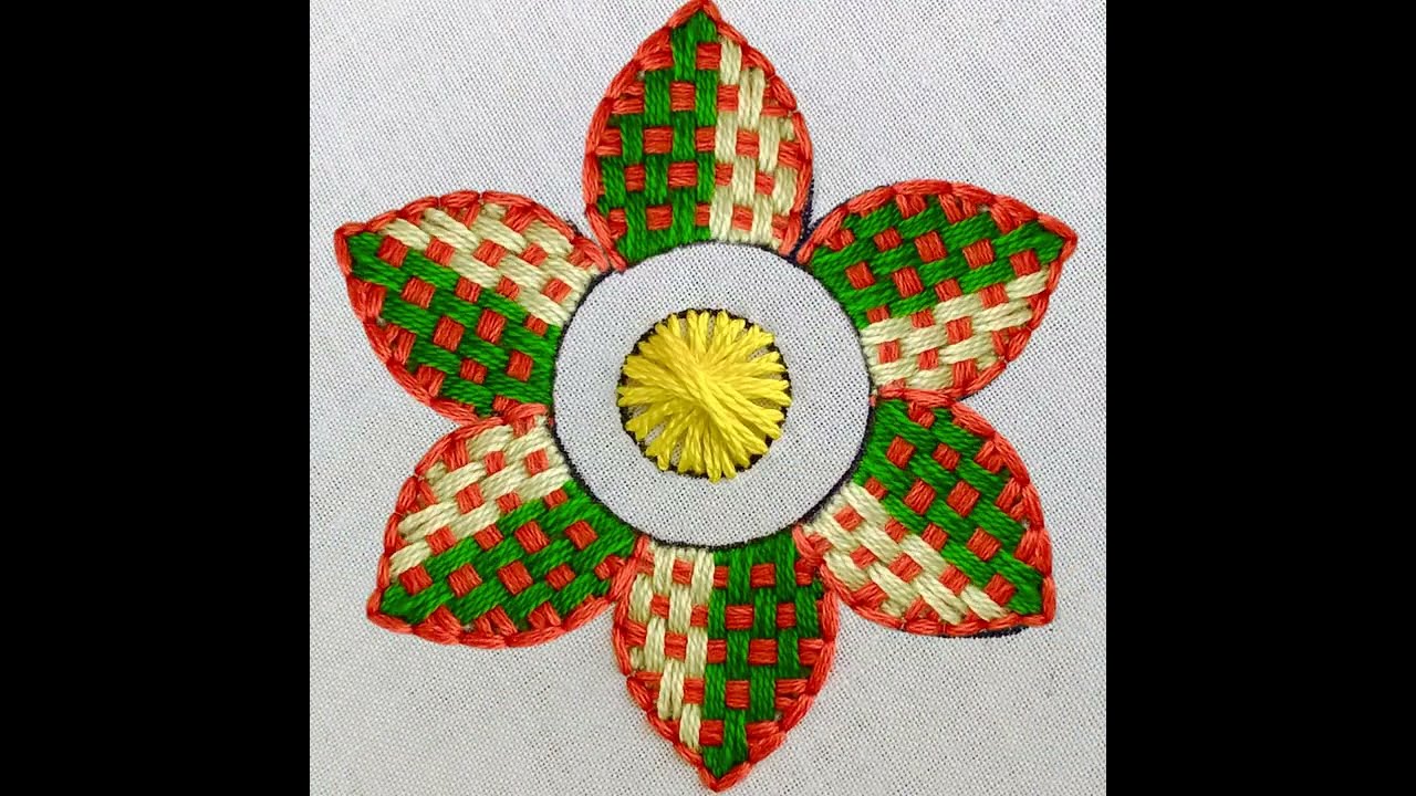 Flower Embroidery Designs !!! Basket Waves Flower Embroidery Needle Work,Flower Embroidery Sewing