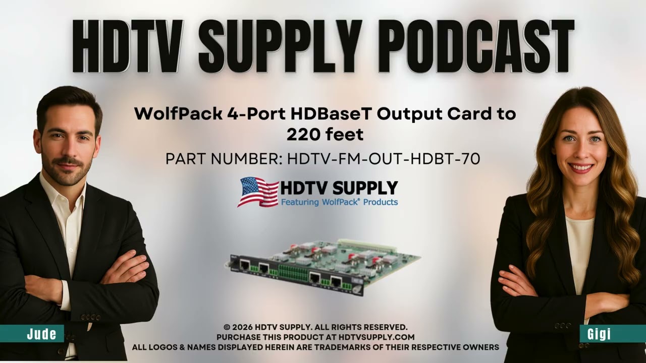 WolfPack 4-Port HDBaseT Output Card to 220 feet