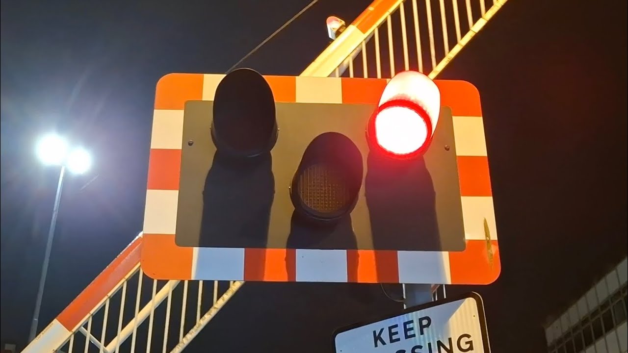 Paignton north level crossing in the dark
