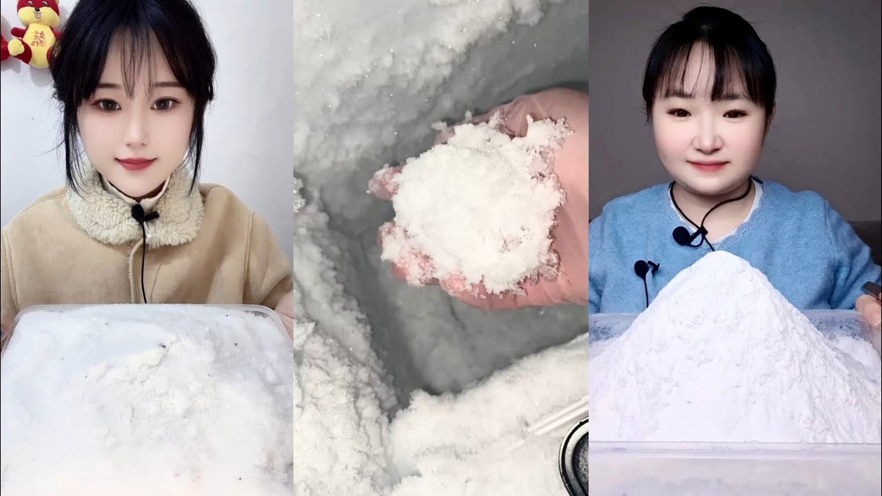 ASMR WHITE ICE EATING / FREEZER FROST EATING & SCRAPING