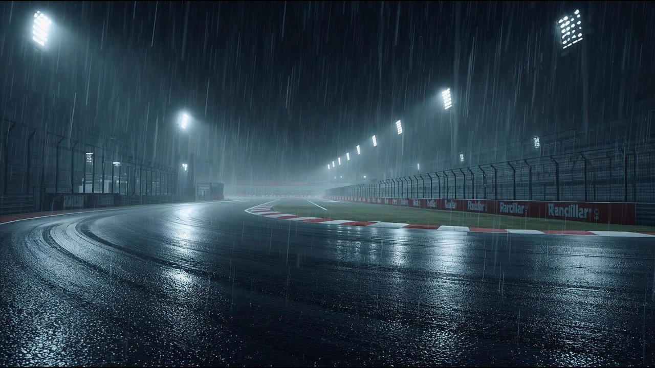 Empty F1 Shanghai Circuit Corner in Rain Ambience (4K) | After The Whistle