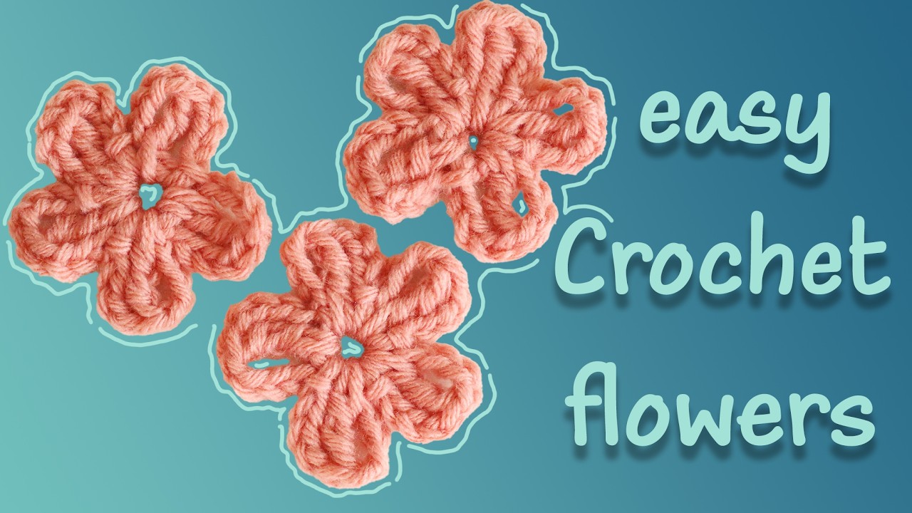 How to Crochet flowers for beginners | easy 2 minutes crochet decor | NO magic ring