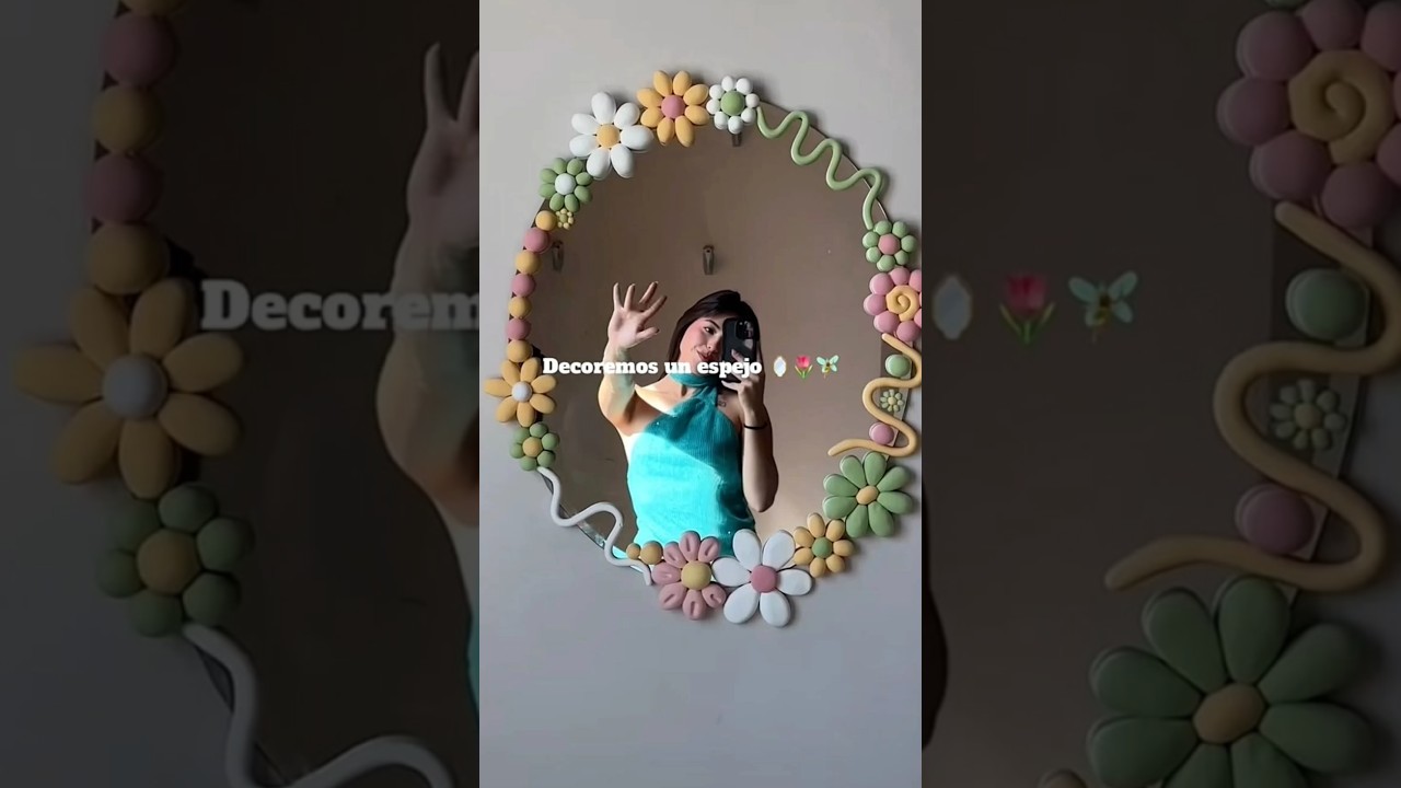 beautiful mirror clay decoration