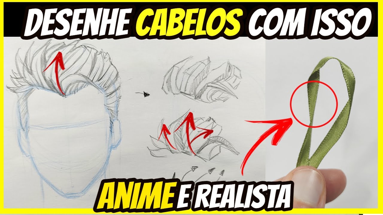Como DESENHAR CABELO EM 5 PASSOS (  FITA! ANIME E REALISTA )