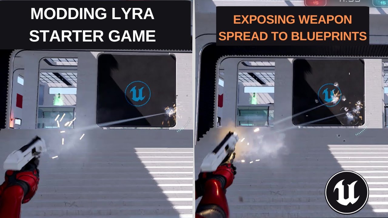 UE5 - Exposing Weapon Spread to Blueprints - Timelapse 2X (4k) - Lyra Starter Game #LyraUE5