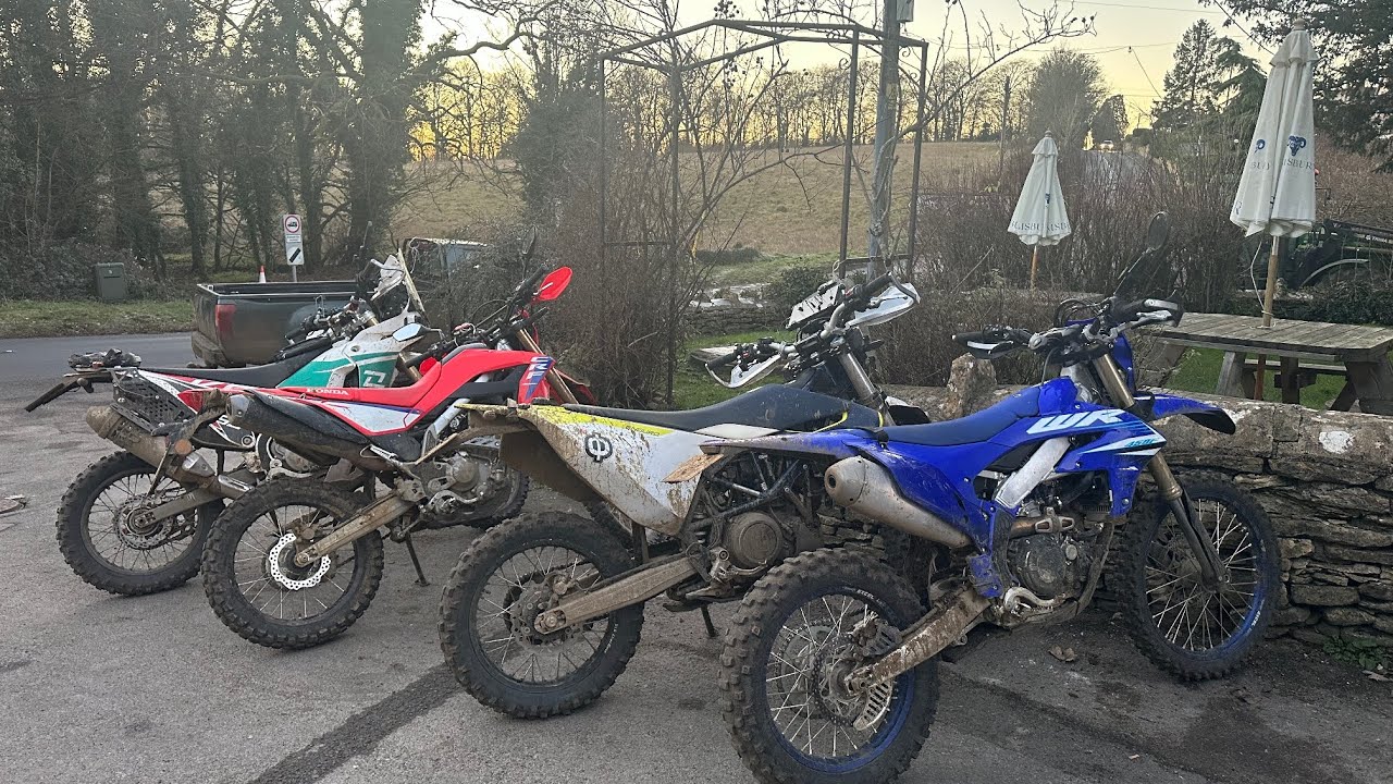 'The Big Freeze'  off road ride . Nasty ice  on the road and low sun made riding quite challenging 😳
