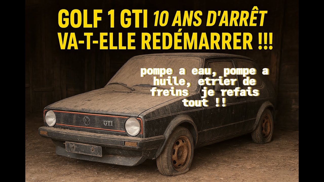 Golf 1 gti 10 ans d'arrêt, pompe eau, pompe a huile, étrier de freins, je refait tout !!
