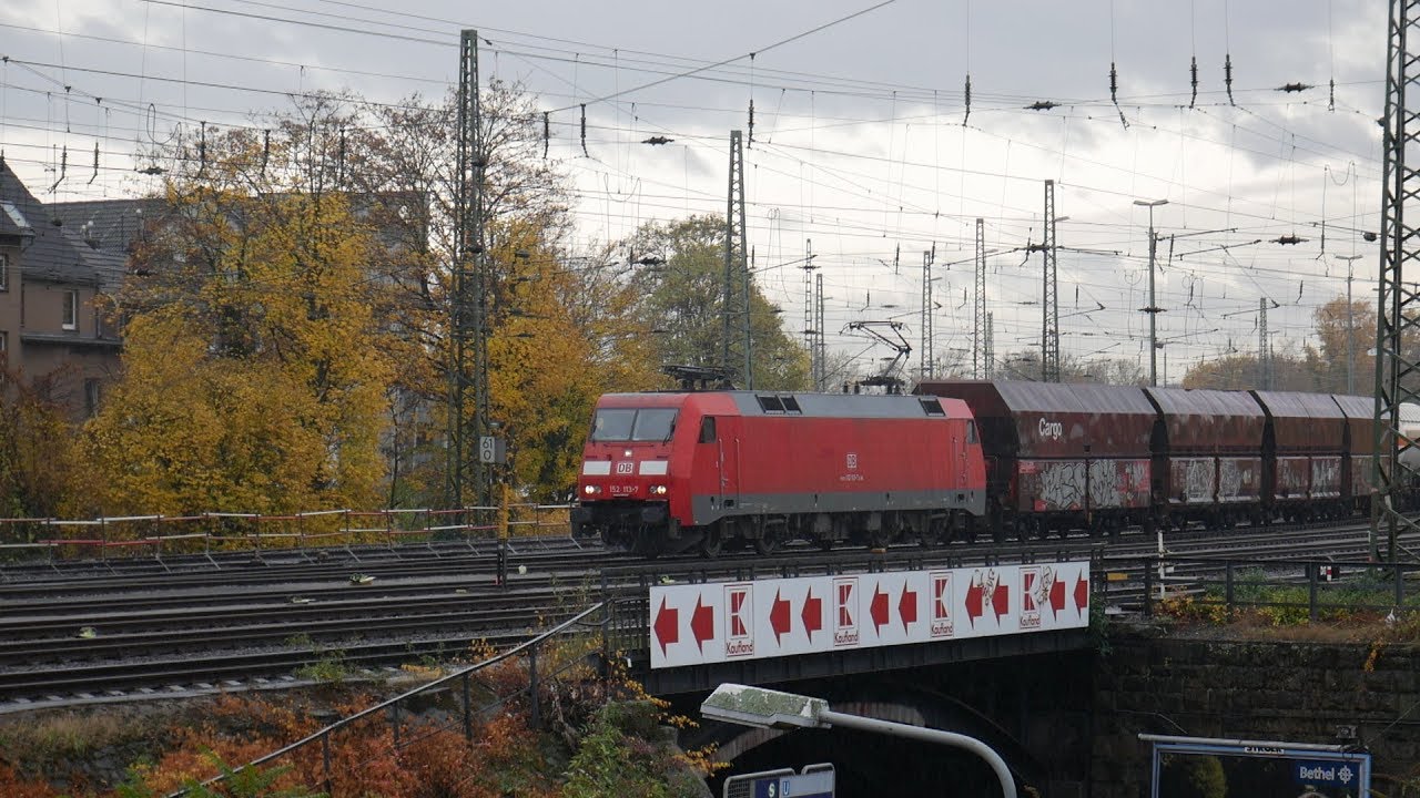 Eisenbahnverkehr in Köln Mühlheim mit Br 101 146 145 185 402 403 406 422 423 422 THA FLX