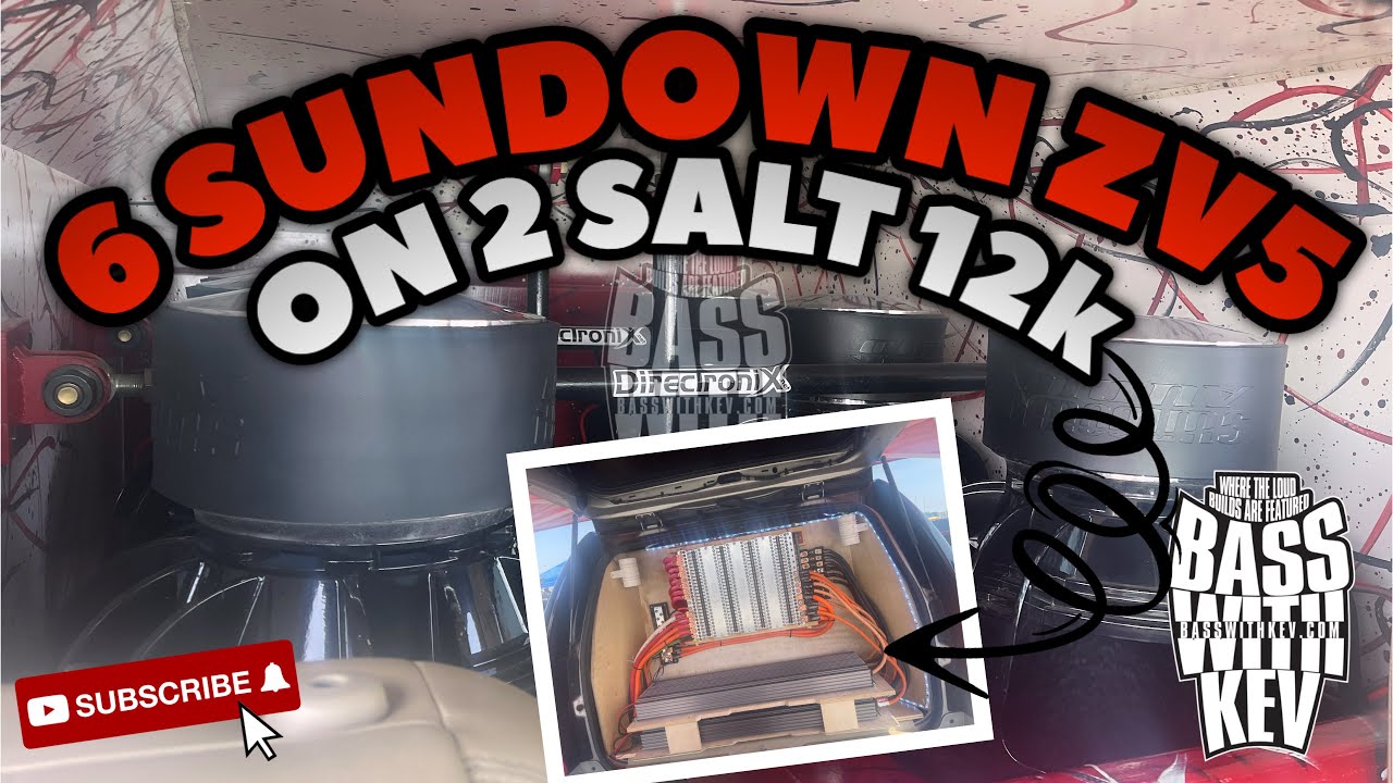 6 SUNDOWN AUDIO ZV5 18 INCH SUBWOOFERS ON 2 SUNDOWN AUDIO SALT 12 AMPLIFIERS SLAMOLOGY 2023