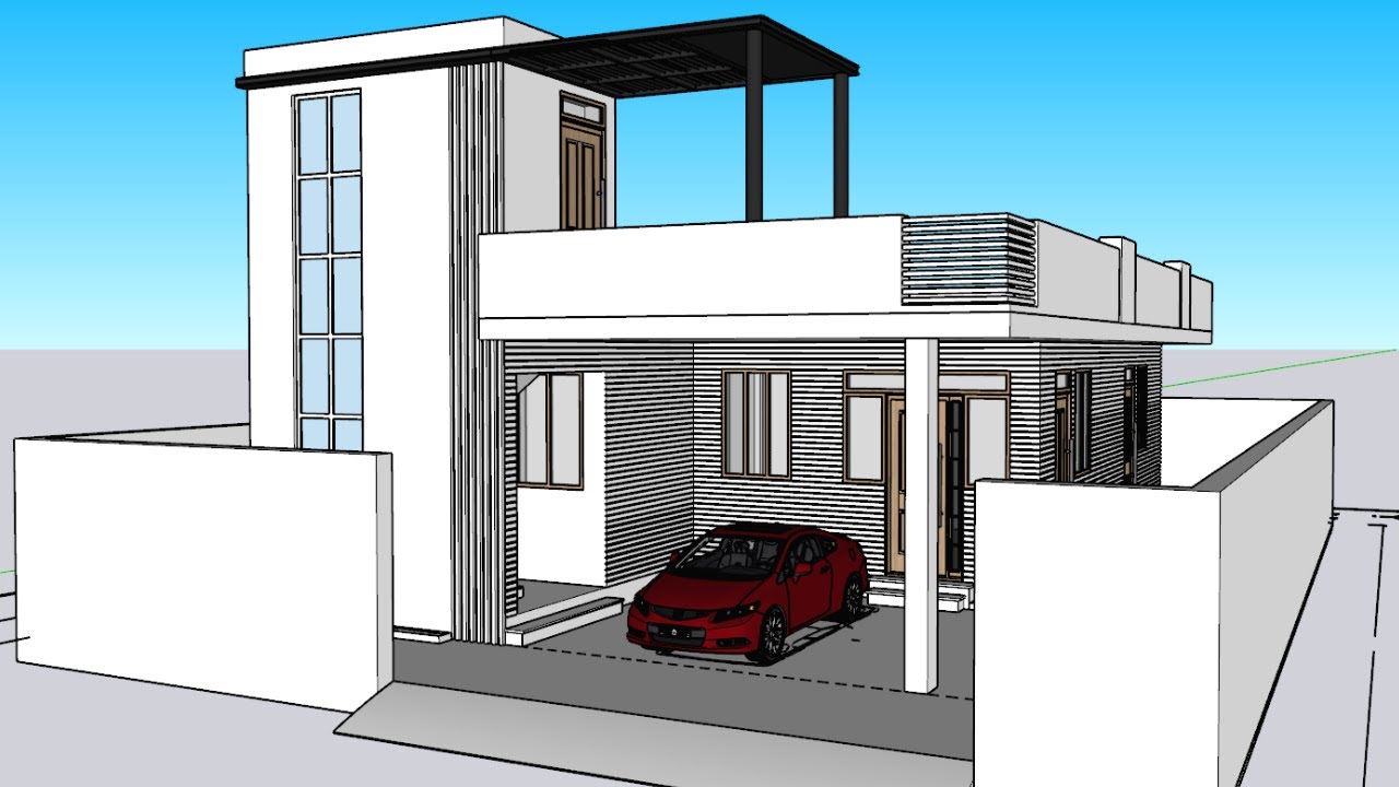 Simple House Design in Sketchup Tutorial | For Sketchup Beginners