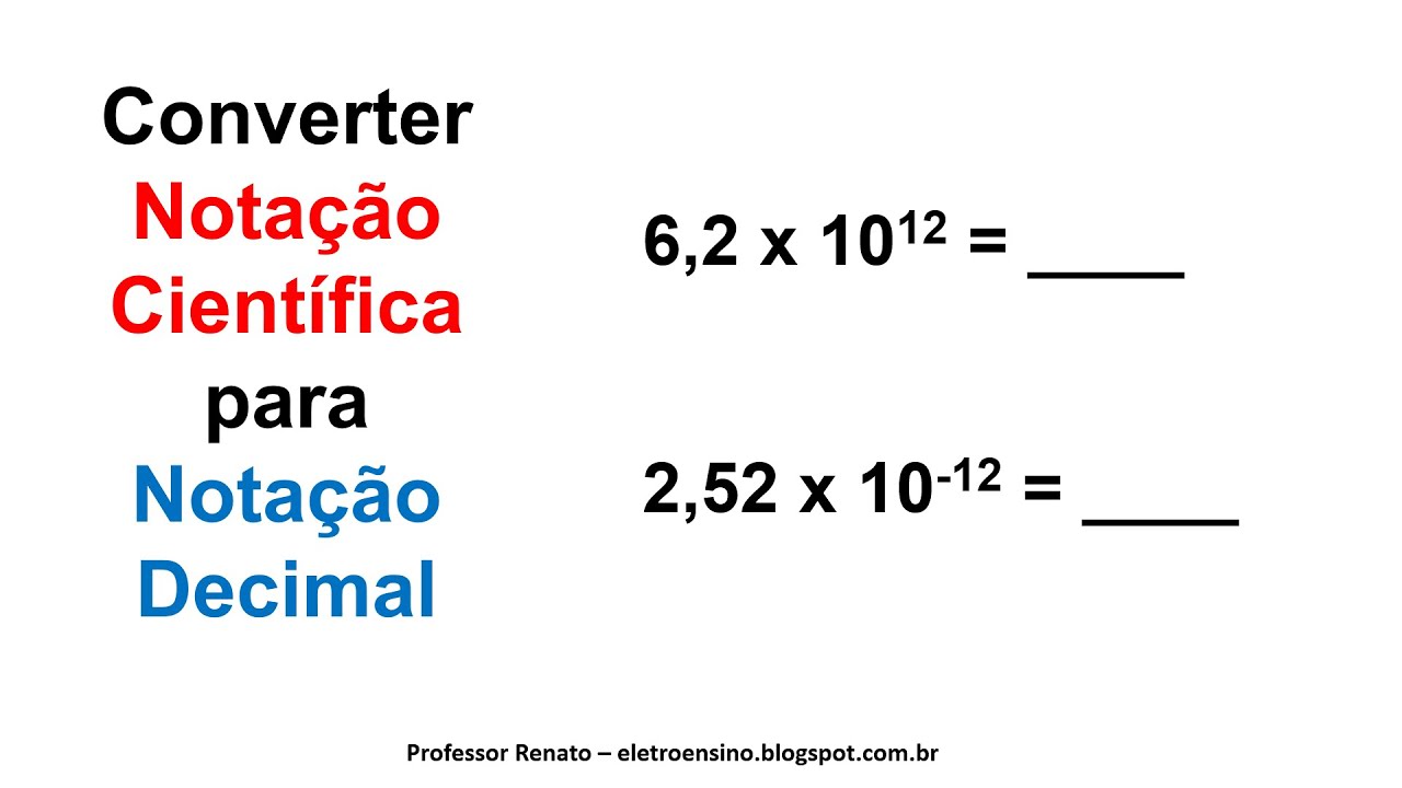 Conversão de Notação Científica para Notação Decimal - Exemplos Resolvidos