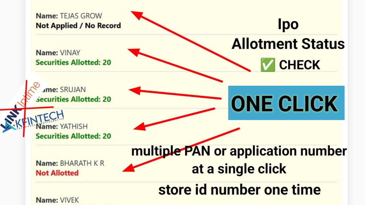 Multiple IPO Application Allotment status Check in 1 Click 🔥 | Check Multiple PAN & Application ID
