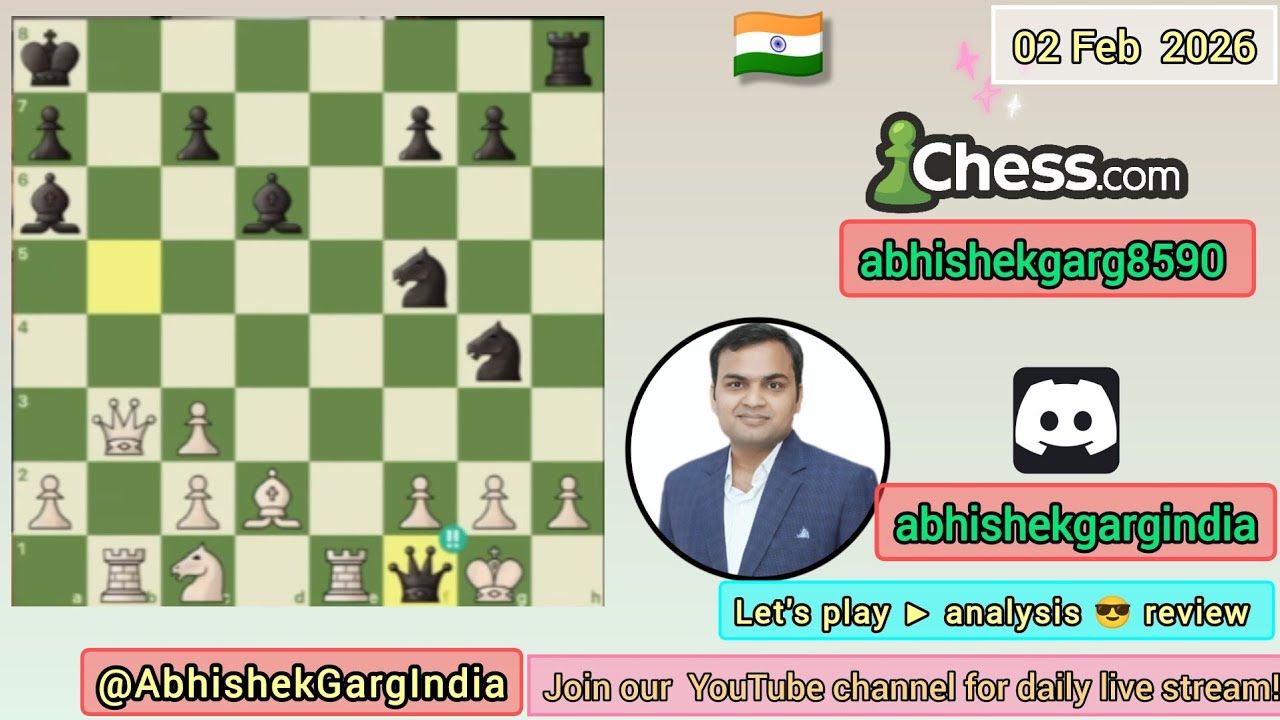 Abhishek Garg - The stalion 2026 join me for chess Live Stream CHESS PLAY SELF 02-02-2026.