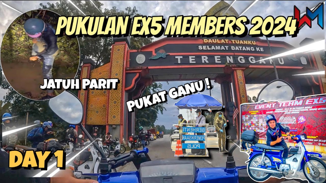 VLOG DAY 1 | RIDE TERENGGANU EX5 MEMBERS | POLIS FOLLOW RAPAT ! MEMBER JATUHH BUKIT GRIK 😱