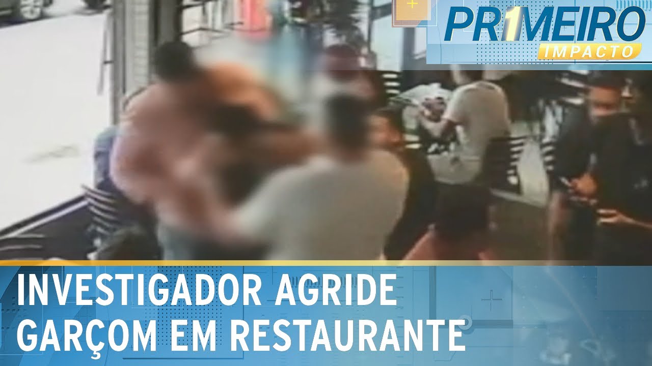 Policial civil agride gerente de restaurante por conta de mesa | Primeiro Impacto (11/12/24)