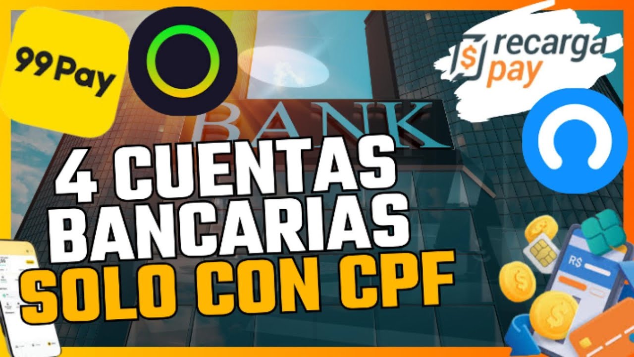 4 CUENTAS SOLO CON CPF: si no tienes para recibir su pagamento en PIX