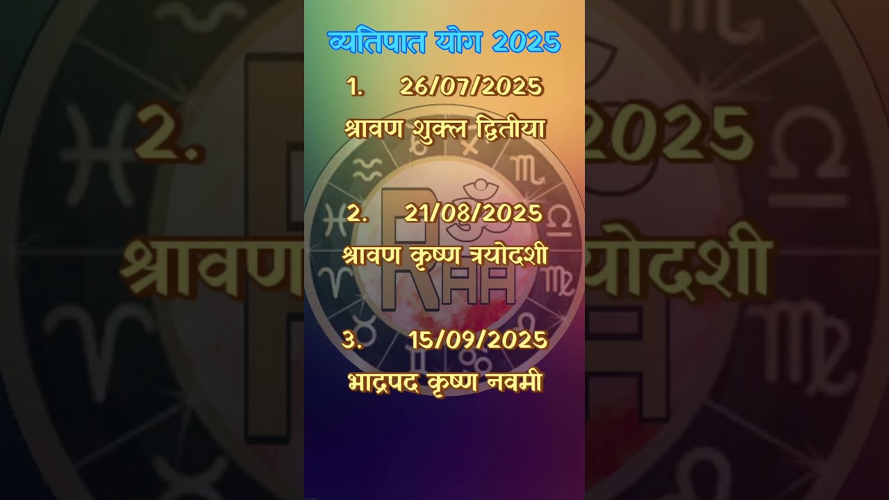 janiye vyatipat yog 7/8/9/2025 व्यतिपात योग 2025।like&subscribe #astrology #vyatipatyograa #viral