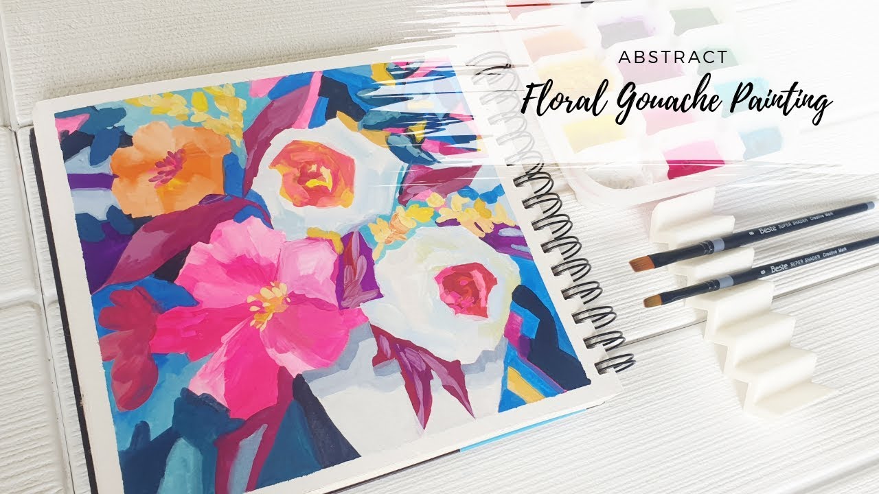 Painting Abstract Florals with Gouache