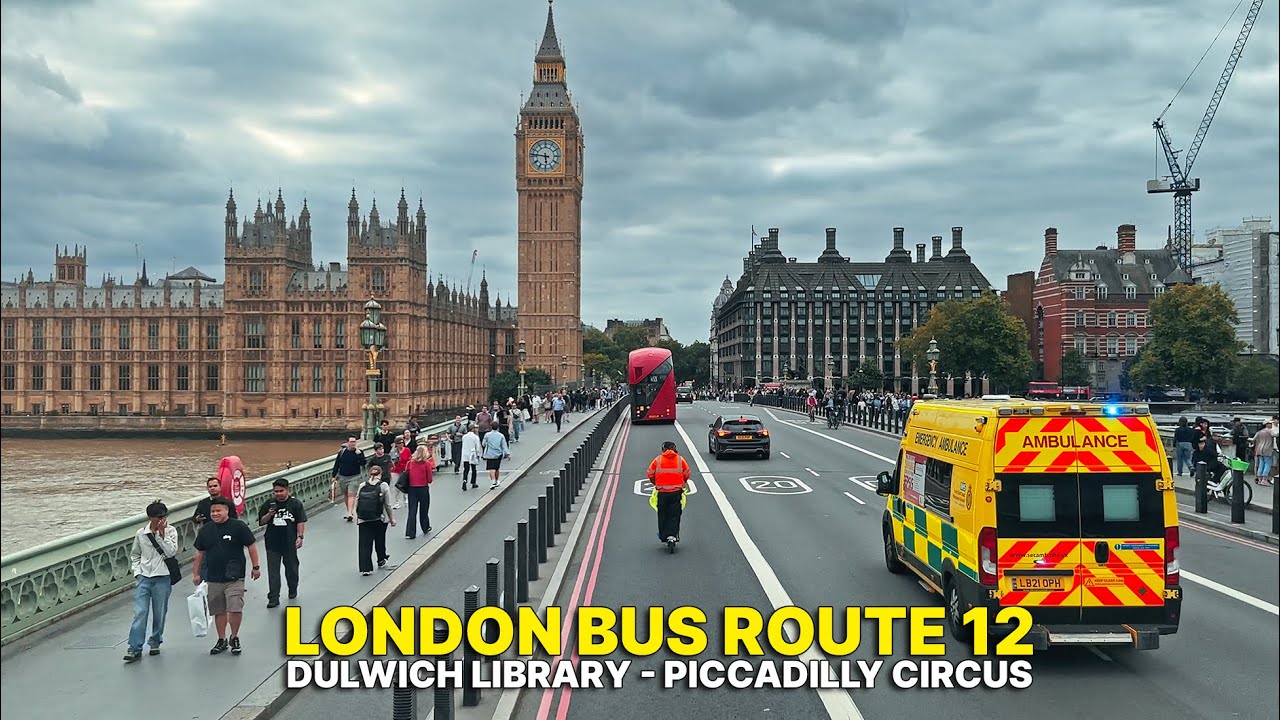 Journey Through London: Bus Route 12 from Dulwich to Piccadilly with Big Ben Views 🚍