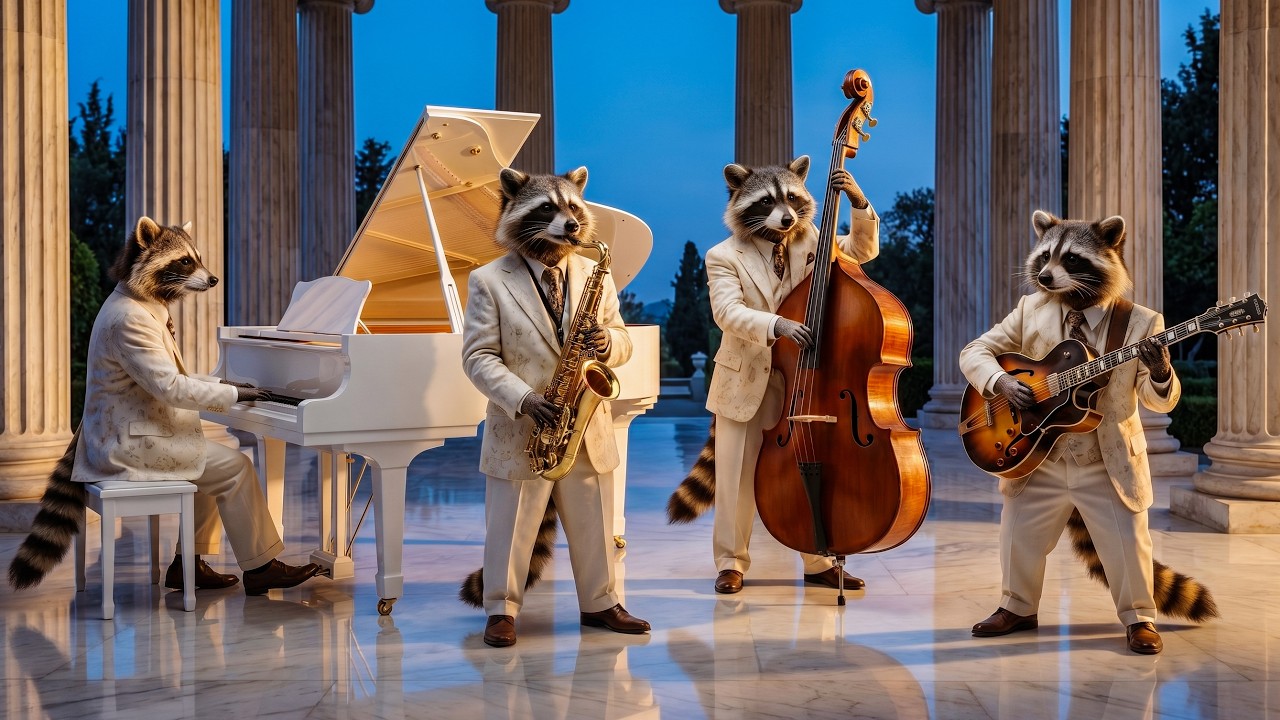 These Raccoons Will Make Your Day 🎷 Happy & Relaxing Open-Air Jazz (No Loops)