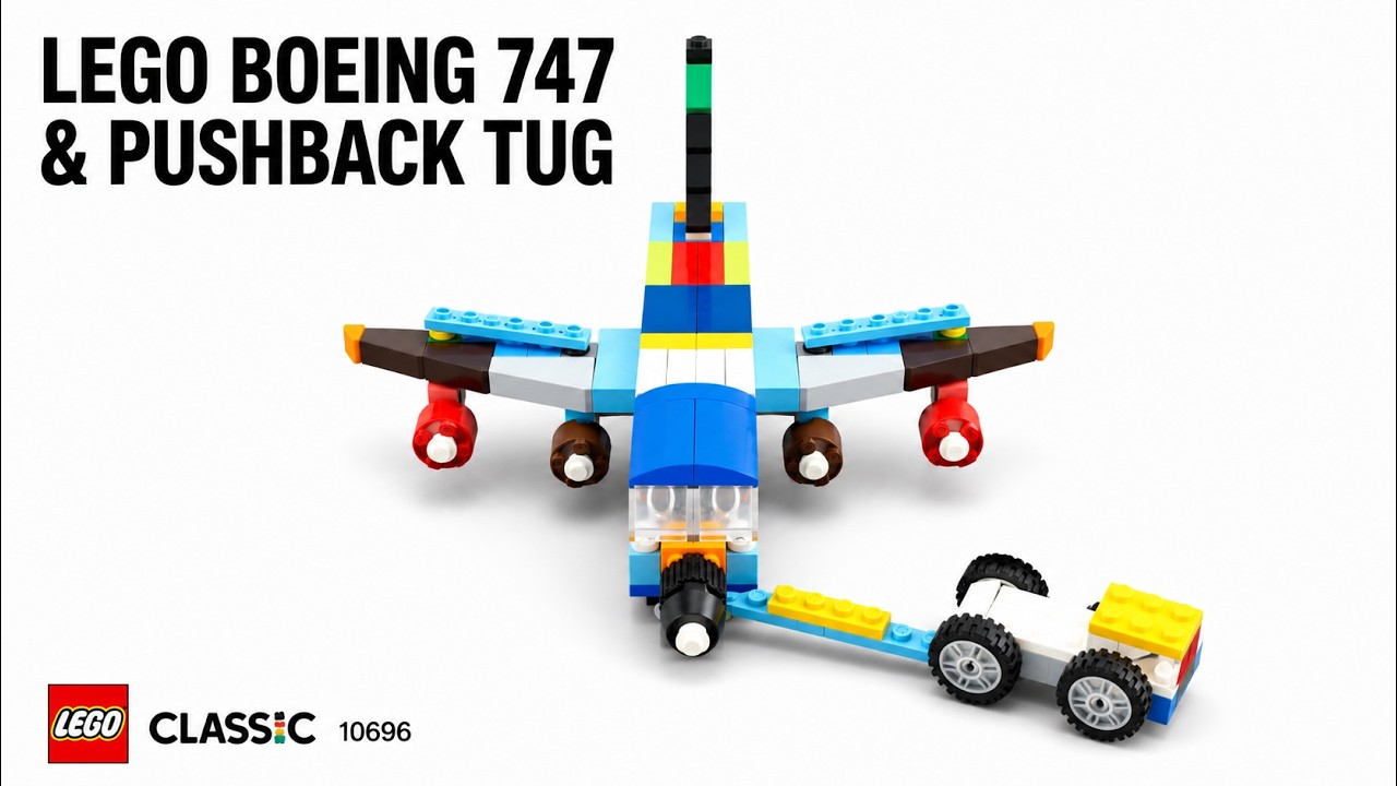 Lego Boeing 747 & Pushback Tug | Lego 10696