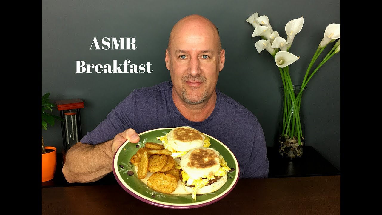 ASMR Eating Sausage Muffins and Hash Browns~Soft Spoken