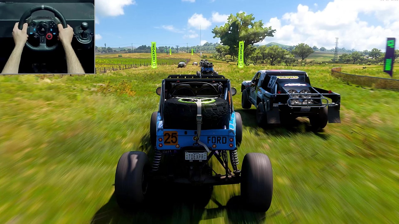 Ford Ultra Bronco RTR VS Unlimited Offroad Cars - forza horizon5 | logitech g29 steering wheel