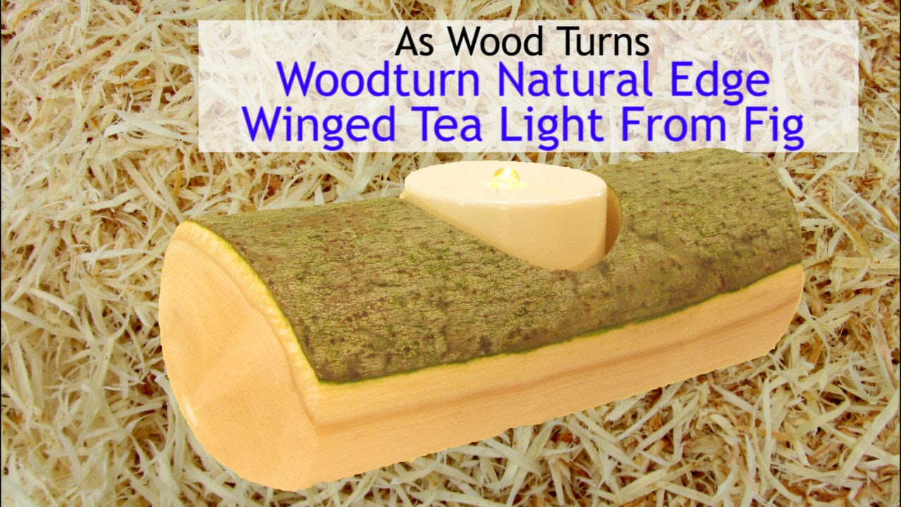 Woodturn Natural Edge Winged Tea Light From Fig