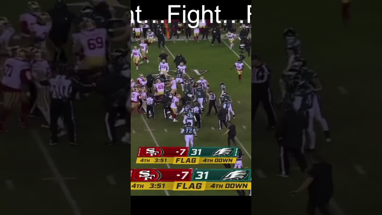 Huge Fight 49ers Vs Eagles NFL Championship Game
