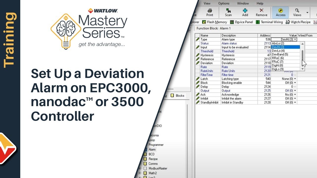 How to Set Up a Deviation Alarm on a Eurotherm EPC3000, nanodac™ or 3500 Series Controller