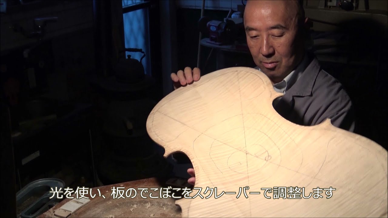 CELLO No.5  Making a cello チェロ製作その5    cello back thickness