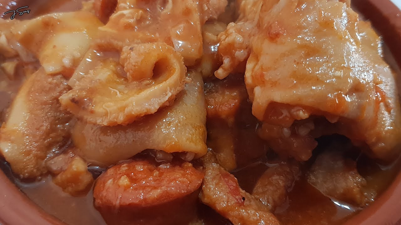 Callos con Manita de cerdo (Receta facil y muy sabrosa)  Cocinando con el Tito Paquin. #2