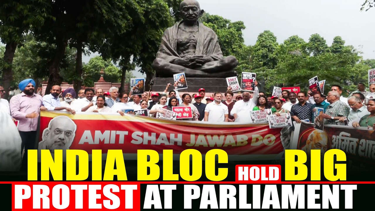 LIVE: Opposition Marches from Gandhi Statue to Makar Dwar, Demands Shah's Statement I CJP Protest