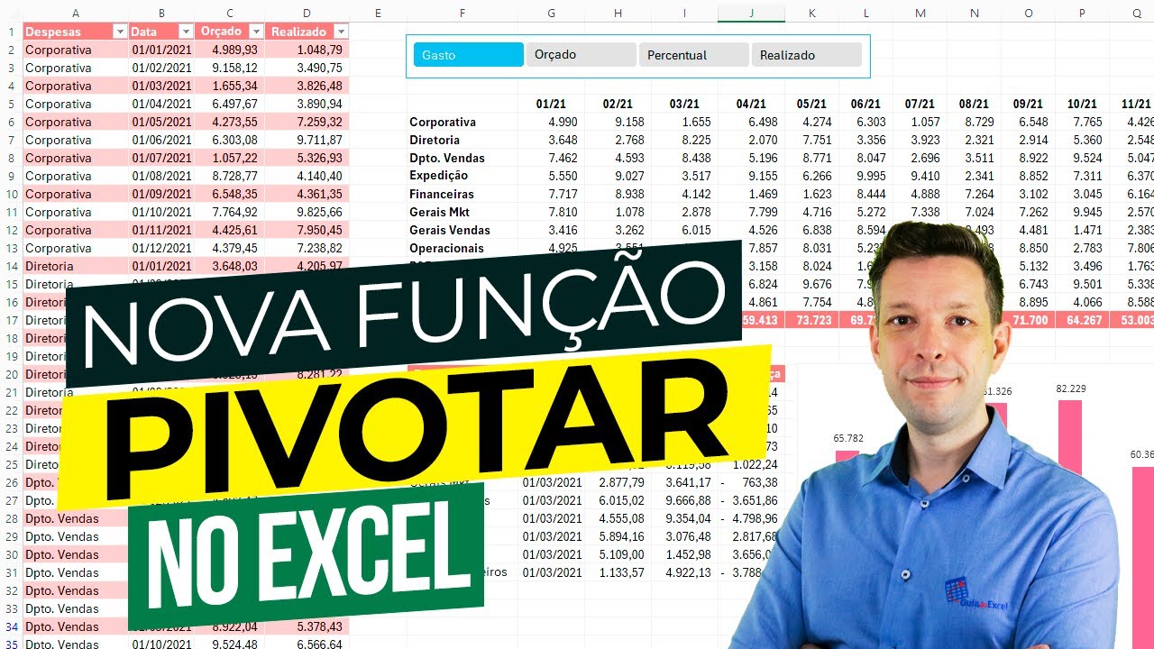Como Usar Função PIVOTAR PIVOTBY no Excel