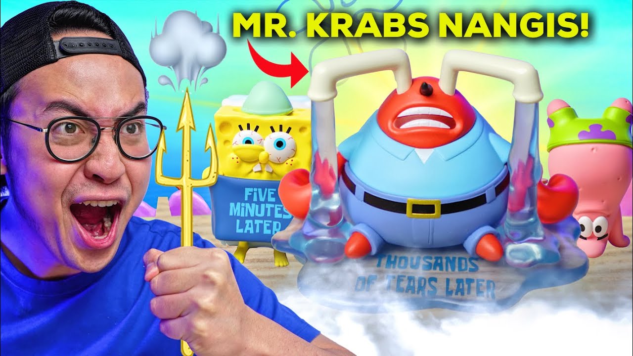 UNBOXING MYSTERY BOX SPONGEBOB 3 JUTA, DAPET TUAN KRABS NANGIS!