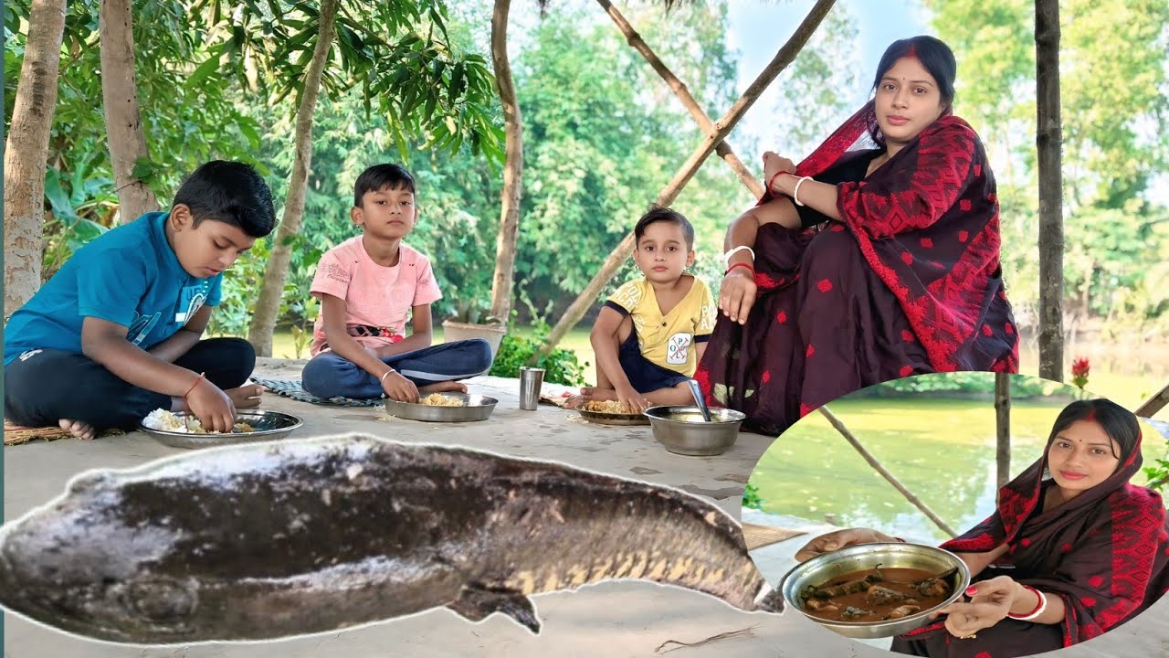 পুকুরের জ্যান্ত শোল ও লাঠা মাছের ভাপা। বাচ্চাদের নিয়ে জমিয়ে খাওয়া দাওয়া।2025।Shol macher vapa।।2025।
