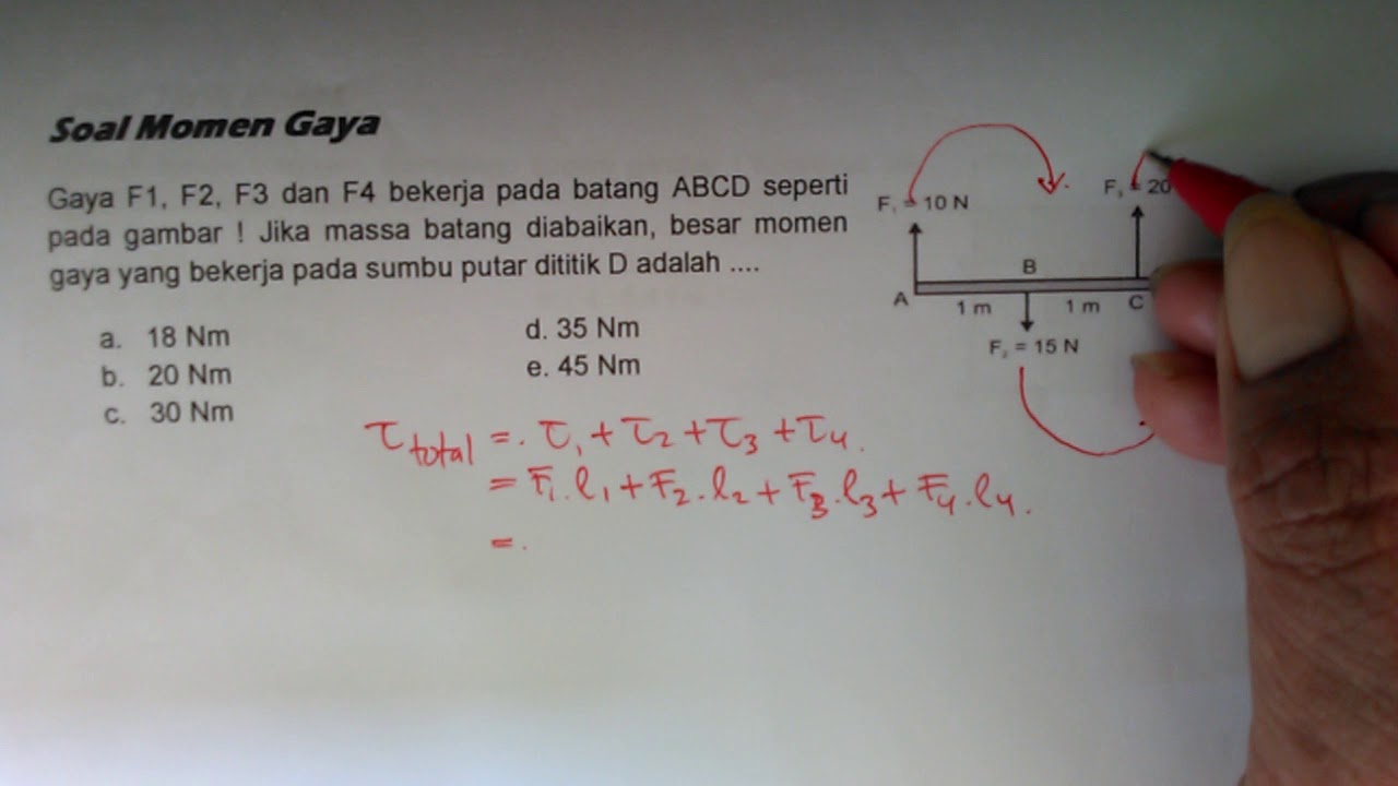 Tutorial Menghitung Momen Gaya Total - Fisika SMA
