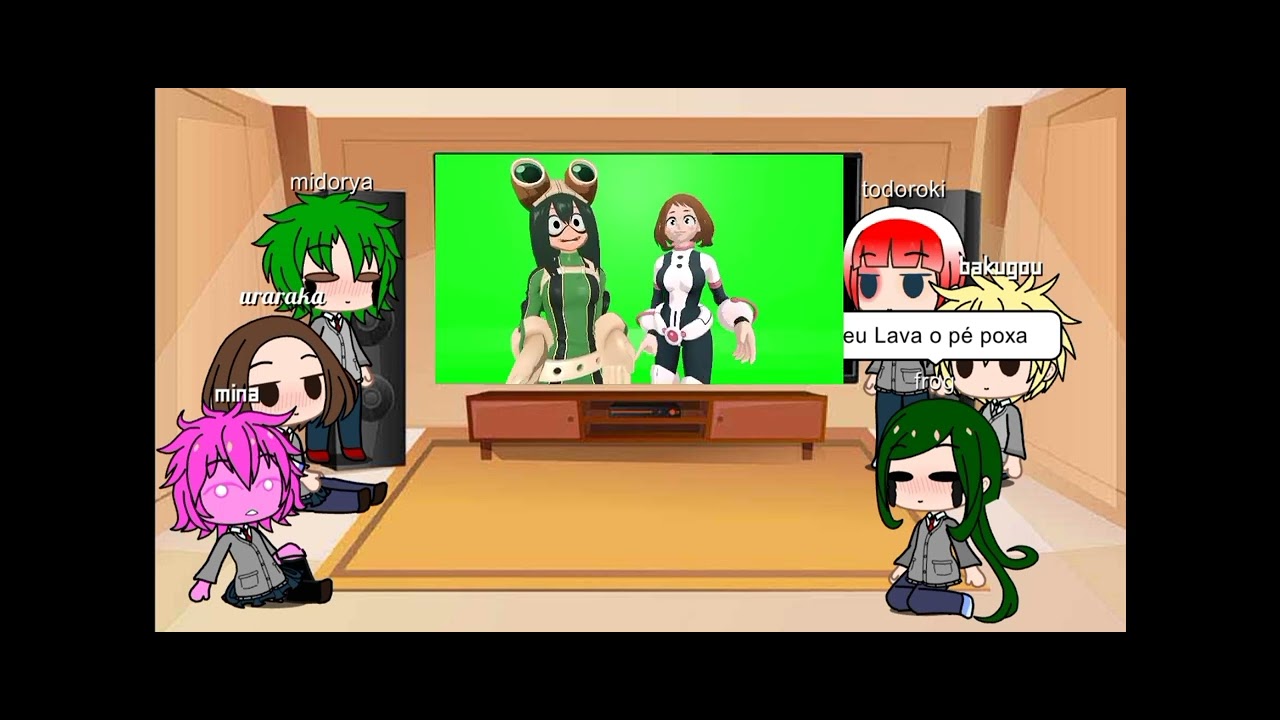 bnha reagindo a tsuy e uraraka respondendo perguntas (Lanzinho)
